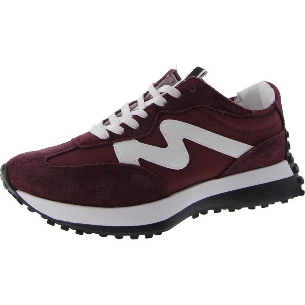 Steve Madden Burgundy and White Suede Lace-Up Sneaker